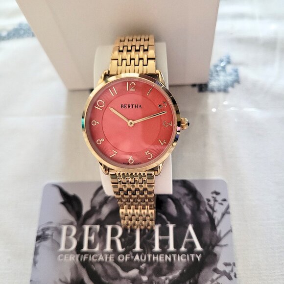 Bertha Women's Abby Swiss Gold Bracelet Dress Watch - Picture 4 of 8